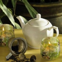 Свеча в стакане "Зеленый чай"  S780